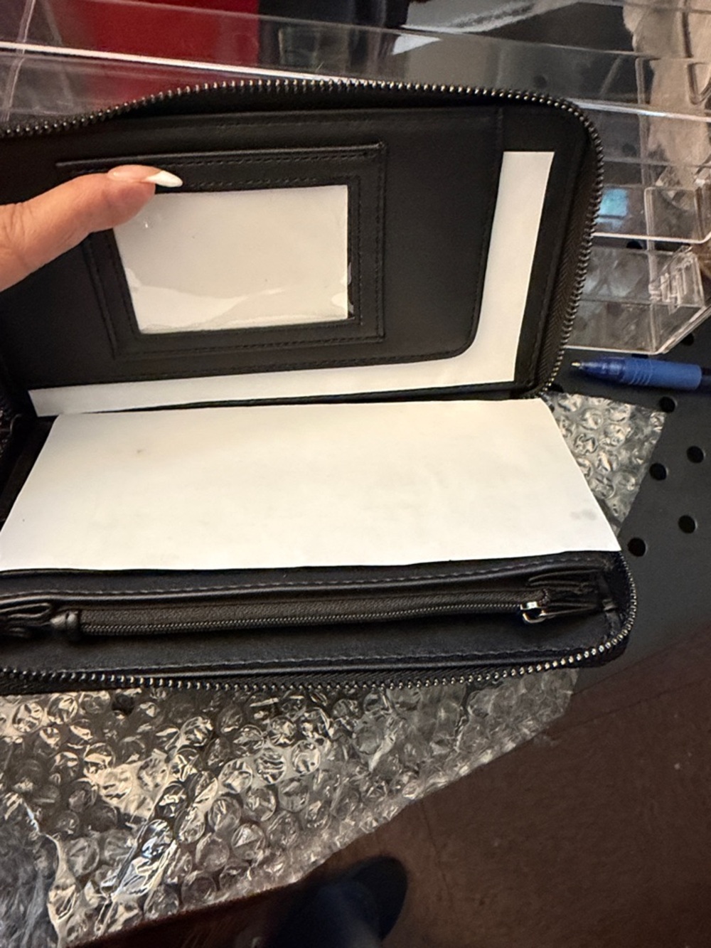 Betsey Johnson Black Embossed Day of the Dead Zip Wallet - Picture 3 of 8